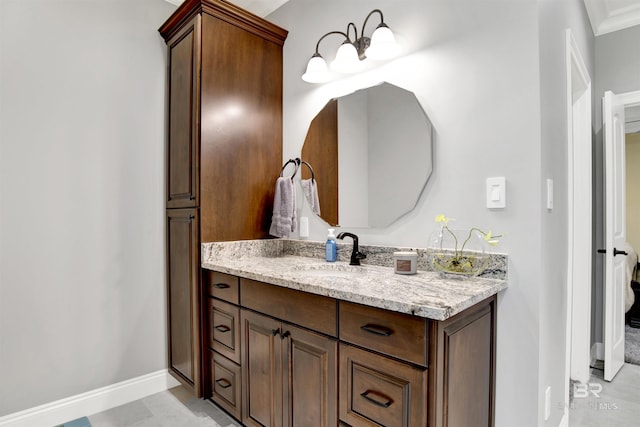 5698 Spring Landing Dr, Theodore, AL 36582 - bathroom with vanity and baseboards