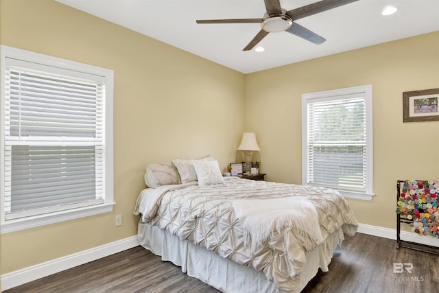 5698 Spring Landing Dr, Theodore, AL 36582 - bedroom featuring wood finished floors, recessed lighting, and a ceiling fan