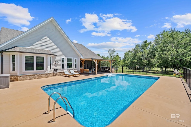 1609 Makaira Dr, Foley, AL 36535 - view of pool featuring a patio area, a fenced backyard, and an outdoor living space