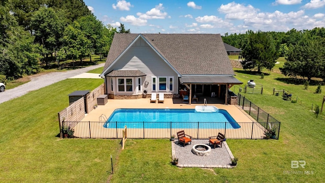 1609 Makaira Dr, Foley, AL 36535 - view of swimming pool with an outdoor fire pit and a patio area