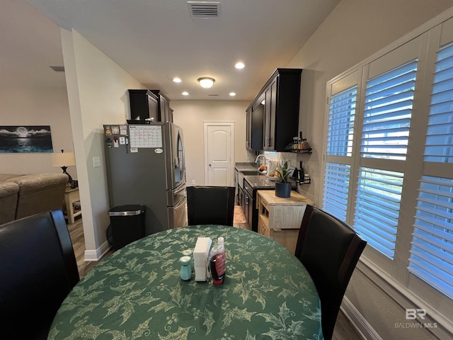 dining area with sink