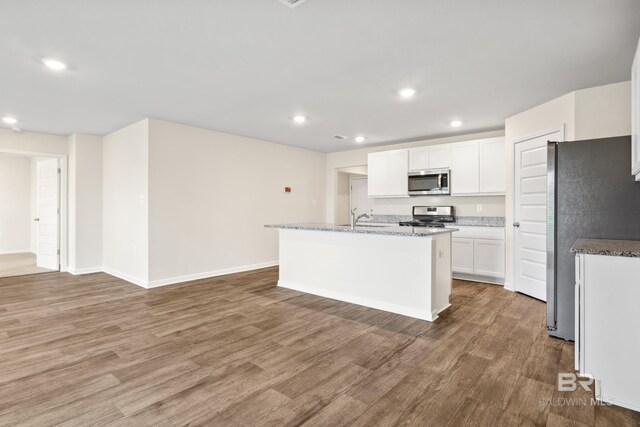 unfurnished living room with light wood-type flooring