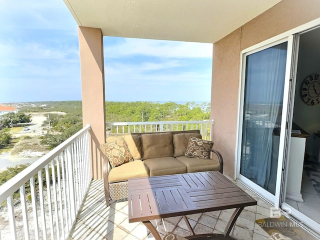 balcony featuring an outdoor living space