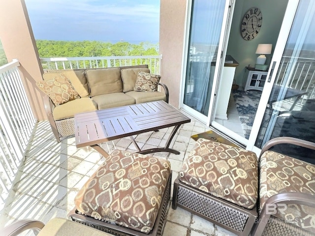 balcony with an outdoor hangout area