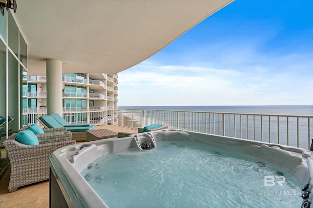 26302 Perdido Beach Blvd Unit D2201, Orange Beach, AL 36561 - view of swimming pool with a hot tub and a water view