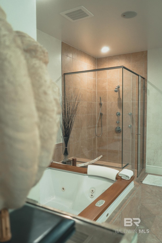 26302 Perdido Beach Blvd Unit D2201, Orange Beach, AL 36561 - full bathroom with a stall shower and a jetted tub