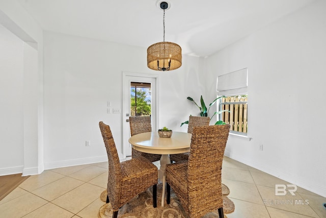 view of tiled dining space