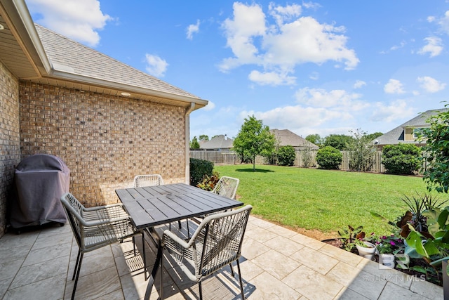 view of patio / terrace featuring a grill