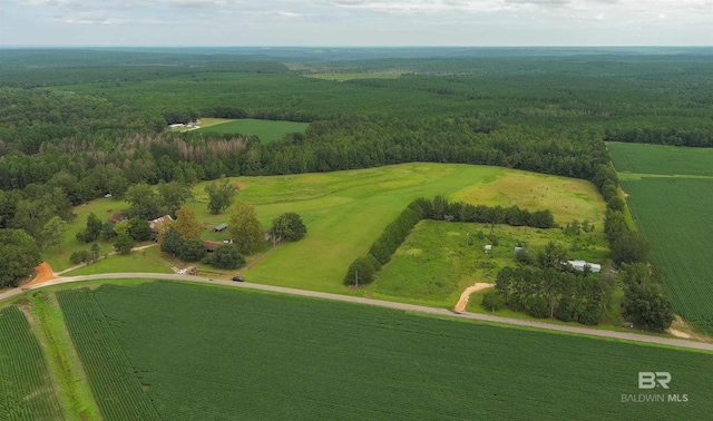 bird's eye view featuring a rural view