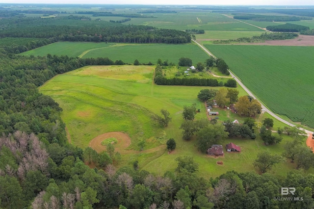 aerial view with a rural view
