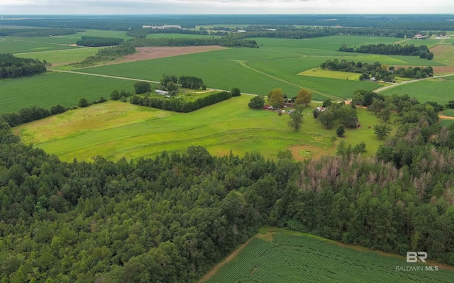 aerial view with a rural view