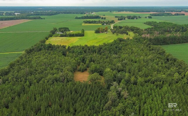 aerial view featuring a rural view