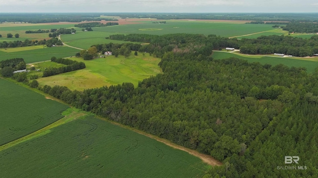 bird's eye view with a rural view
