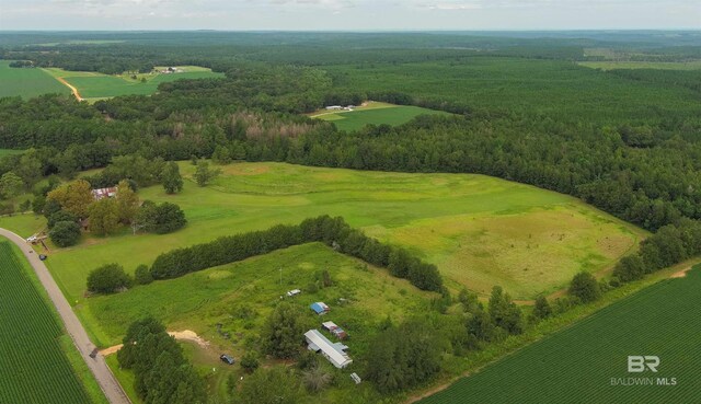 bird's eye view featuring a rural view