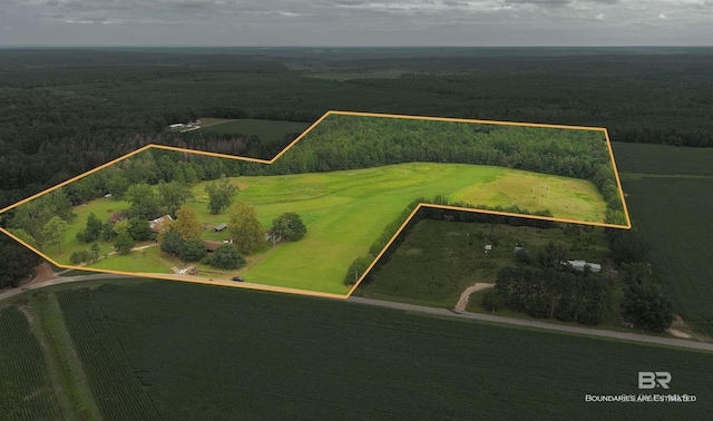 drone / aerial view featuring a rural view