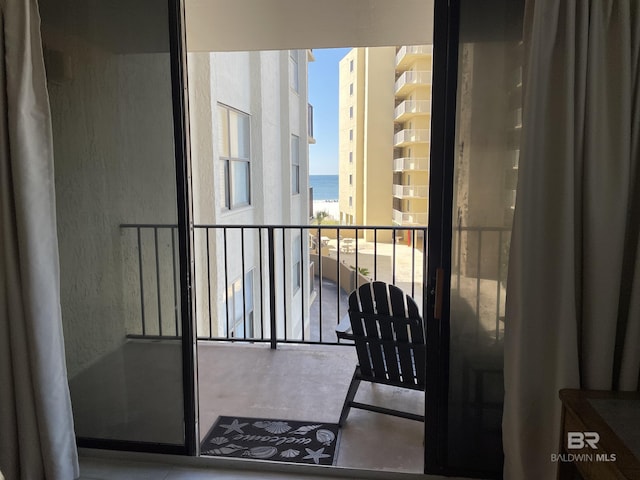 balcony with a water view