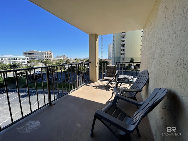 balcony with a city view