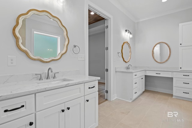 bathroom featuring tile patterned floors and vanity