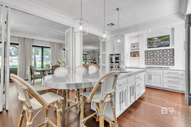 1106 Old County Rd, Daphne, AL 36526 - interior space featuring recessed lighting, visible vents, ornamental molding, and light wood-type flooring