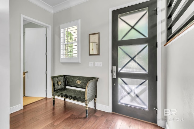 1106 Old County Rd, Daphne, AL 36526 - entryway with baseboards, ornamental molding, and wood finished floors
