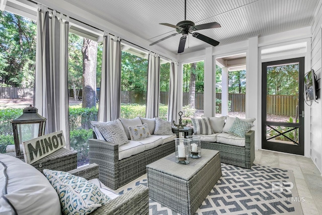 1106 Old County Rd, Daphne, AL 36526 - sunroom / solarium with plenty of natural light, ceiling fan, and outdoor lounge area