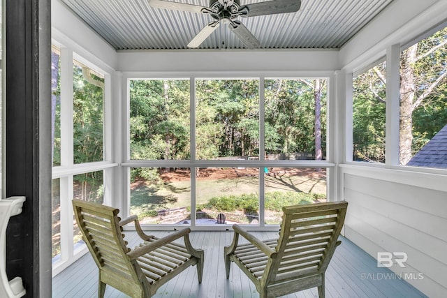1106 Old County Rd, Daphne, AL 36526 - sunroom with plenty of natural light, ceiling fan, and hardwood / wood-style flooring
