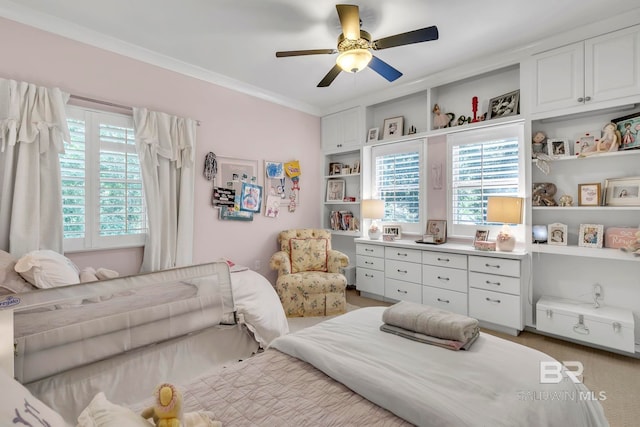 1106 Old County Rd, Daphne, AL 36526 - bedroom featuring ornamental molding and ceiling fan