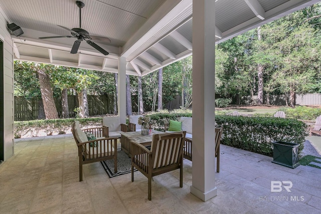 1106 Old County Rd, Daphne, AL 36526 - view of patio / terrace featuring a ceiling fan and a fenced backyard