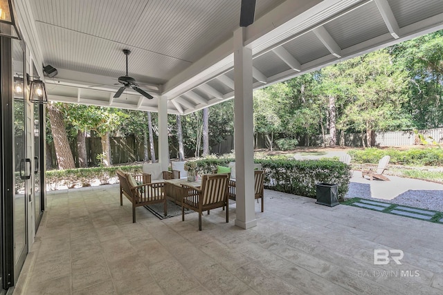 1106 Old County Rd, Daphne, AL 36526 - view of patio / terrace with a fenced backyard and a ceiling fan