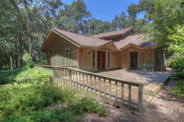 view of front of house with a deck