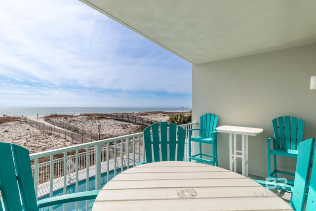 balcony with a water view