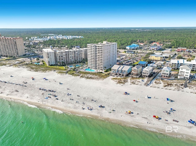 24568 Perdido Beach Blvd Unit 603, Orange Beach, AL 36561 - bird's eye view of waterfront with a beach and a heavily wooded area