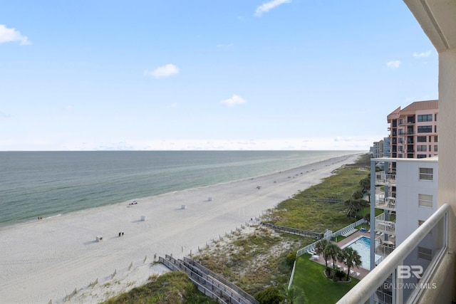 water view featuring a beach view