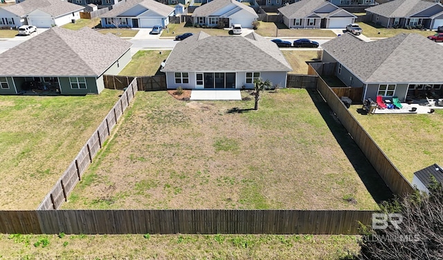 drone / aerial view with a residential view