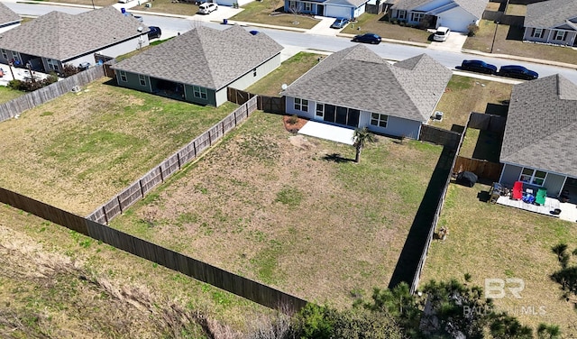 aerial view with a residential view