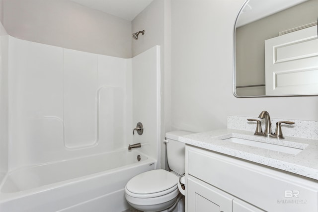5885 Grotto Ave, Pensacola, FL 32507 - bathroom featuring toilet, vanity, and tub / shower combination