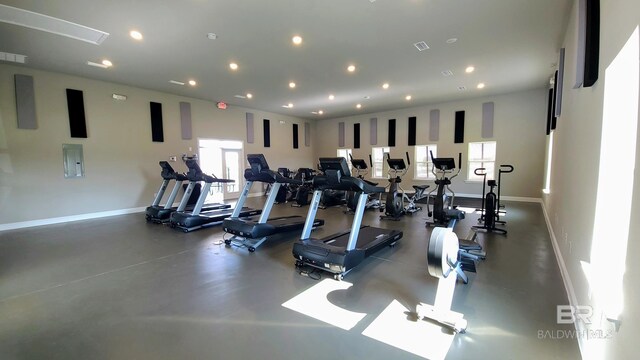 workout area with plenty of natural light