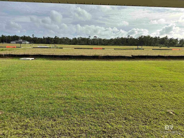 view of yard with a rural view