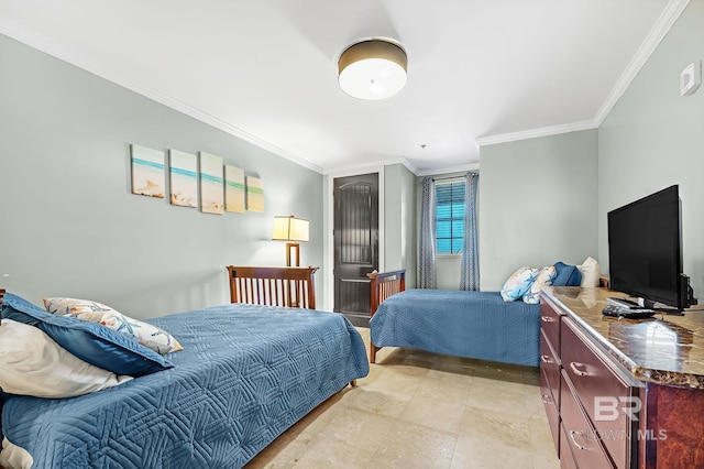 bedroom featuring crown molding