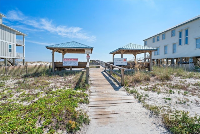 dock area featuring a gazebo