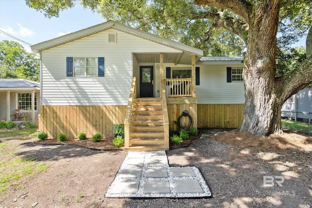 view of front of house with covered porch