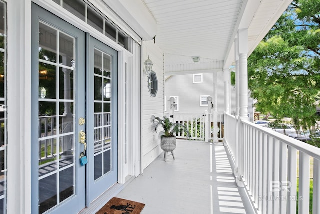 balcony with french doors