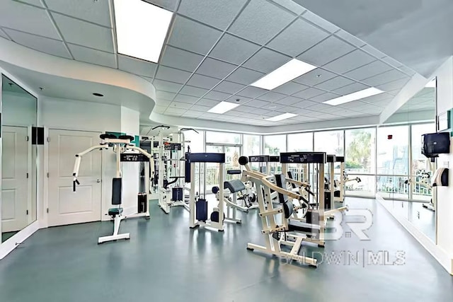 28103 Perdido Beach Blvd Unit B 516, Orange Beach, AL 36561 - gym featuring a paneled ceiling