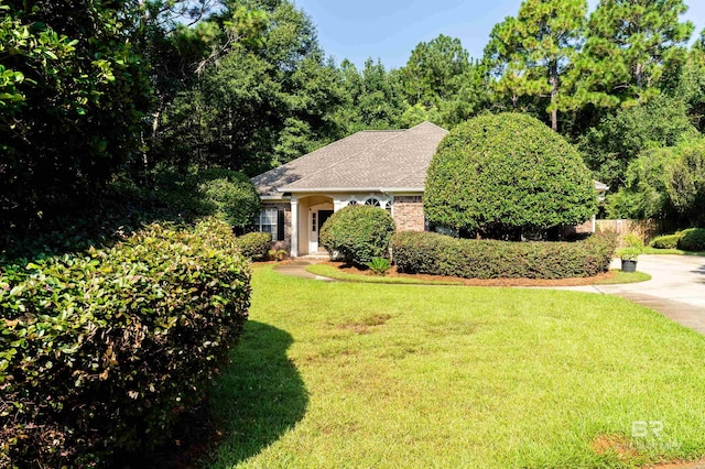 view of front of house with a front yard