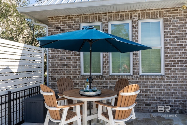 view of patio / terrace featuring outdoor dining area