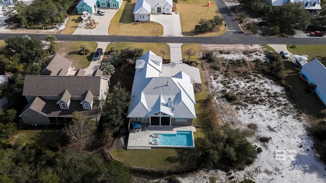 aerial view featuring a residential view