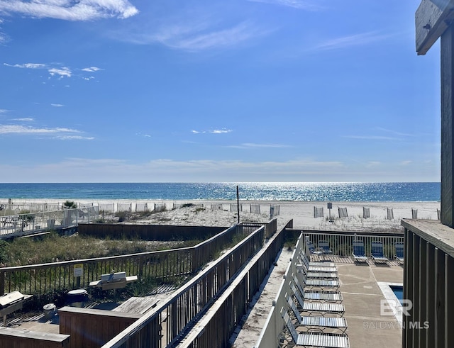 water view with a view of the beach