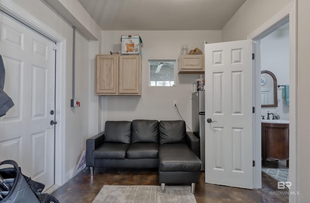 4209 Antigua Ct, Orange Beach, AL 36561 - living room featuring concrete flooring and baseboards