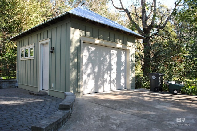 view of garage