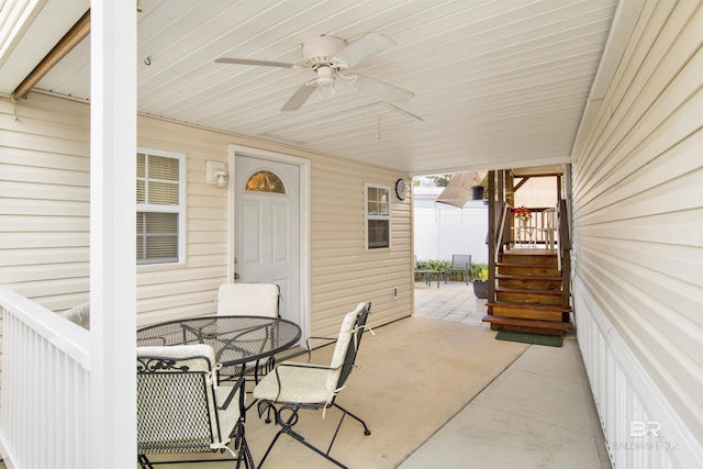 view of patio / terrace with ceiling fan